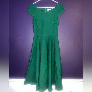 green vintage midi dress